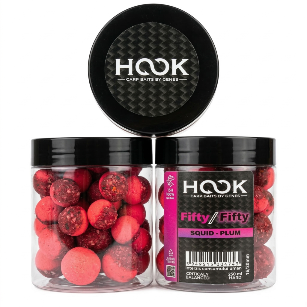 Boilies bilanciate Fifty-Fifty 16/20mm SQUID & PRUGNA